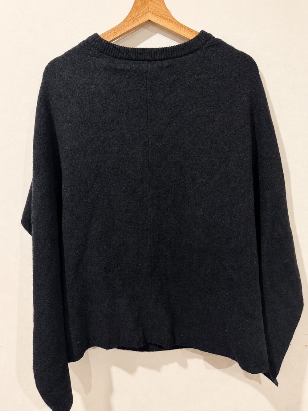 Sandro Paris Black Oversized Knit Poncho Sweater One Size - Picture 3 of 8